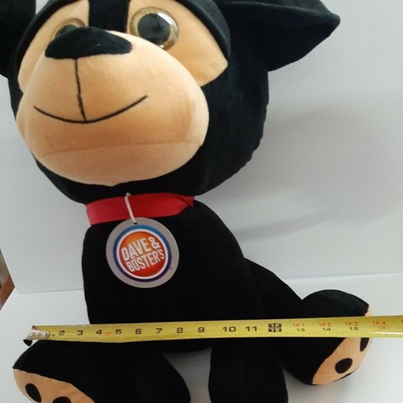 NWT Dave & Busters 23" tall plush puppy dog black stuffed animal doll rare htf - Picture 4 of 4